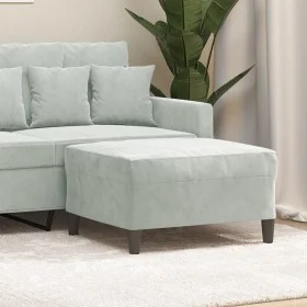 Reposapiés de terciopelo gris claro 70x55x41 cm de vidaXL, Otomanas - Ref: Foro24-349317, Precio: 59,28 €, Descuento: %