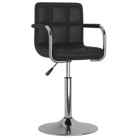 Silla de comedor cuero sintético negra Silla de comedor cuero sintético negra