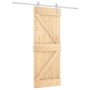 Schiebetür mit Beschlägen aus massivem Kiefernholz 80x210 cm von vidaXL, Türen - Ref: Foro24-3203023, Preis: 224,13 €, Rabatt: %