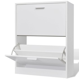 Mueble zapatero blanco con 2 compartimentos