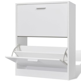 Weißer Schuhschrank mit 2 Fächern von vidaXL, Schuhregale und Schuhorganisatoren - Ref: Foro24-241242, Preis: 64,61 €, Rabatt: %
