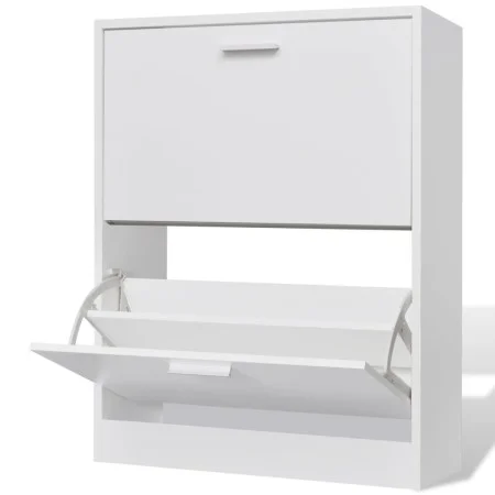 Weißer Schuhschrank mit 2 Fächern von vidaXL, Schuhregale und Schuhorganisatoren - Ref: Foro24-241242, Preis: 68,78 €, Rabatt: %