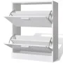 White shoe cabinet with 2 compartments by vidaXL, Shoe racks and shoe organizers - Ref: Foro24-241242, Price: 68,78 €, Discou...