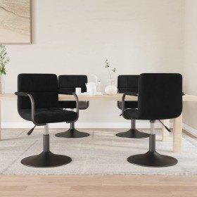 Sillas de comedor giratorias 4 unidades terciopelo negro Sillas de comedor giratorias 4 unidades terciopelo negro
