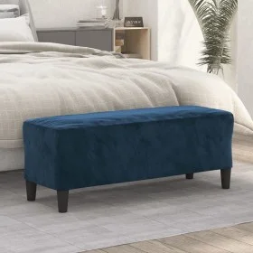 Blue velvet bench 100x35x41 cm by vidaXL, Banks - Ref: Foro24-349430, Price: 57,95 €, Discount: %