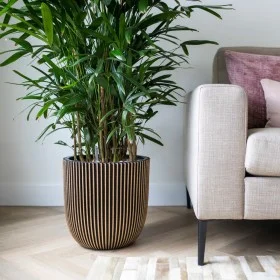 Capi Groove black and gold pot 43x41 cm by Capi, Pots and planters - Ref: Foro24-445487, Price: 100,26 €, Discount: %