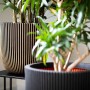 Capi Groove black and gold pot 43x41 cm by Capi, Pots and planters - Ref: Foro24-445487, Price: 100,04 €, Discount: %