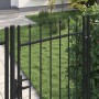 Cancela de valla con una puerta y puntas acero negro 1x2 m