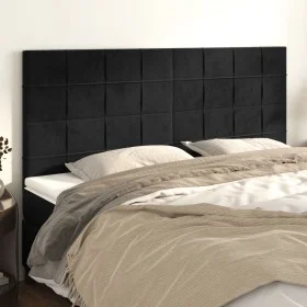 Headboards 4 units of black velvet 100x5x78/88 cm by vidaXL, Headboards and footboards - Ref: Foro24-3116400, Price: 132,35 €...