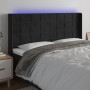 Kopfteil aus schwarzem Samt mit LED 203x16x118/128 cm von vidaXL, Kopf- und Fußteile - Ref: Foro24-3124116, Preis: 152,17 €, ...