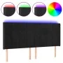 Black velvet headboard with LED 203x16x118/128 cm by vidaXL, Headboards and footboards - Ref: Foro24-3124116, Price: 149,89 €...