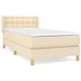 Box spring bed with cream fabric mattress 90x200 cm by vidaXL, Beds and slatted bases - Ref: Foro24-3130566, Price: 273,91 €,...