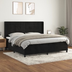 Box spring bed with black velvet mattress 200x200 cm by vidaXL, Beds and slatted bases - Ref: Foro24-3132701, Price: 664,36 €...