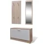 Muebles de entradita con zapatero madera 3 color roble y blanco de vidaXL, Zapateros y organizadores de calzado - Ref: Foro24...