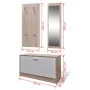 Muebles de entradita con zapatero madera 3 color roble y blanco de vidaXL, Zapateros y organizadores de calzado - Ref: Foro24...