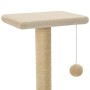 Rascador para gatos con poste rascador de sisal 65 cm beige