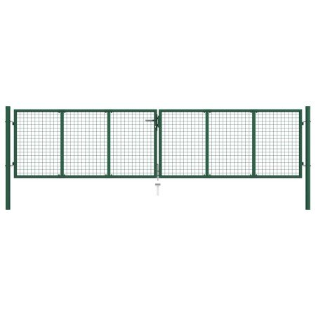Puerta de malla de jardín acero verde 390x100 cm