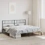 Bettgestell mit schwarzem Metallkopfteil 193x203 cm von vidaXL, Betten und Lattenroste - Ref: Foro24-355273, Preis: 109,19 €,...