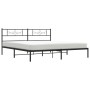 Bed frame with black metal headboard 193x203 cm by vidaXL, Beds and slatted bases - Ref: Foro24-355273, Price: 110,79 €, Disc...
