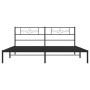 Bed frame with black metal headboard 193x203 cm by vidaXL, Beds and slatted bases - Ref: Foro24-355273, Price: 110,79 €, Disc...