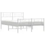 Metal bed frame with headboard and white footboard 140x190 cm by vidaXL, Beds and slatted bases - Ref: Foro24-355334, Price: ...
