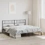 Estructura de cama con cabecero metal negro 180x200 cm de vidaXL, Camas y somieres - Ref: Foro24-355271, Precio: 102,52 €, De...