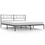 Bed frame with black metal headboard 180x200 cm by vidaXL, Beds and slatted bases - Ref: Foro24-355271, Price: 102,52 €, Disc...