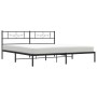 Bed frame with black metal headboard 180x200 cm by vidaXL, Beds and slatted bases - Ref: Foro24-355271, Price: 104,16 €, Disc...