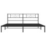 Bed frame with black metal headboard 180x200 cm by vidaXL, Beds and slatted bases - Ref: Foro24-355271, Price: 104,16 €, Disc...