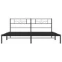 Bed frame with black metal headboard 180x200 cm by vidaXL, Beds and slatted bases - Ref: Foro24-355271, Price: 102,52 €, Disc...