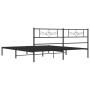 Bed frame with black metal headboard 180x200 cm by vidaXL, Beds and slatted bases - Ref: Foro24-355271, Price: 104,16 €, Disc...