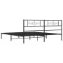 Bed frame with black metal headboard 180x200 cm by vidaXL, Beds and slatted bases - Ref: Foro24-355271, Price: 102,52 €, Disc...