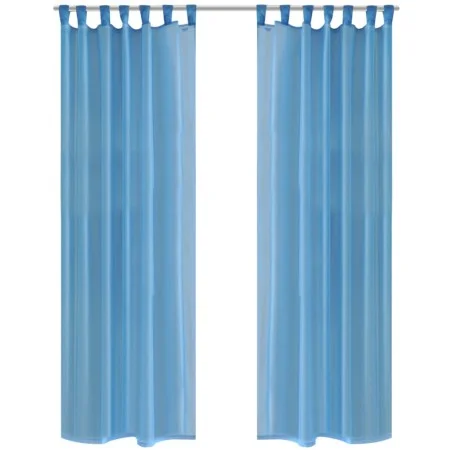 2 transparente türkisfarbene Vorhänge 140 x 225 cm von vidaXL, Vorhänge und Gardinen - Ref: Foro24-130207, Preis: 23,99 €, Ra...