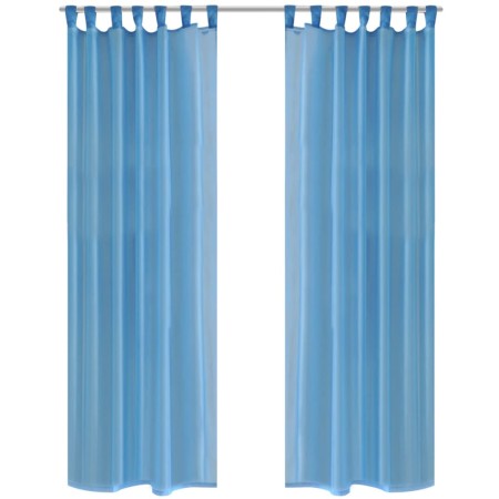 2 transparente türkisfarbene Vorhänge 140 x 225 cm von vidaXL, Vorhänge und Gardinen - Ref: Foro24-130207, Preis: 24,50 €, Ra...
