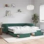 Sofá cama nido con cajones terciopelo verde oscuro 100x200 cm de vidaXL, Camas y somieres - Ref: Foro24-3197828, Precio: 299,...
