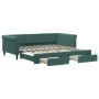 Trundle sofa bed with drawers dark green velvet 100x200 cm by vidaXL, Beds and slatted bases - Ref: Foro24-3197828, Price: 29...