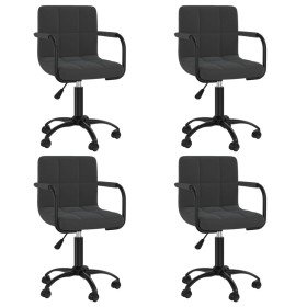 Sillas de comedor giratorias 4 unidades terciopelo negro Sillas de comedor giratorias 4 unidades terciopelo negro