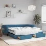 Sofá cama nido con cajones terciopelo azul 100x200 cm de vidaXL, Camas y somieres - Ref: Foro24-3197849, Precio: 470,48 €, De...
