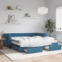 Sofá cama nido con cajones terciopelo azul 100x200 cm de vidaXL, Camas y somieres - Ref: Foro24-3197849, Precio: 470,63 €, De...