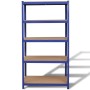 Lagerregal 5 Ebenen, blauer Holzbaustahl von vidaXL, Industrieregale - Ref: Foro24-141126, Preis: 64,77 €, Rabatt: %