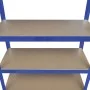 Storage shelving 5 levels blue wood engineering steel by vidaXL, Industrial shelving - Ref: Foro24-141126, Price: 63,43 €, Di...