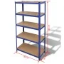 Storage shelving 5 levels blue wood engineering steel by vidaXL, Industrial shelving - Ref: Foro24-141126, Price: 63,43 €, Di...