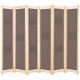 Biombo divisor de 6 paneles de tela marrón 240x170x4 cm de vidaXL, Divisores de ambientes - Ref: Foro24-248182, Precio: 81,05...