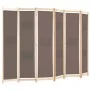 Biombo divisor de 6 paneles de tela marrón 240x170x4 cm de vidaXL, Divisores de ambientes - Ref: Foro24-248182, Precio: 84,99...