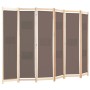 Biombo divisor de 6 paneles de tela marrón 240x170x4 cm de vidaXL, Divisores de ambientes - Ref: Foro24-248182, Precio: 81,05...