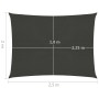Toldo de vela gris antracita HDPE 160 g/m² 2x2,5 m
