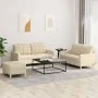 Set Sofas mit Kissen 3 Stück cremefarbener Stoff von vidaXL, Sofas - Ref: Foro24-3201284, Preis: 428,38 €, Rabatt: %