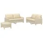 3-piece sofa set with cream fabric cushions by vidaXL, Sofas - Ref: Foro24-3201284, Price: 428,38 €, Discount: %