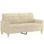 3-piece sofa set with cream fabric cushions by vidaXL, Sofas - Ref: Foro24-3201284, Price: 428,38 €, Discount: %