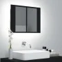 Armario espejo de baño con luz LED acrílico negro 60x12x45 cm de vidaXL, Tocadores de baño - Ref: Foro24-804957, Precio: 52,7...